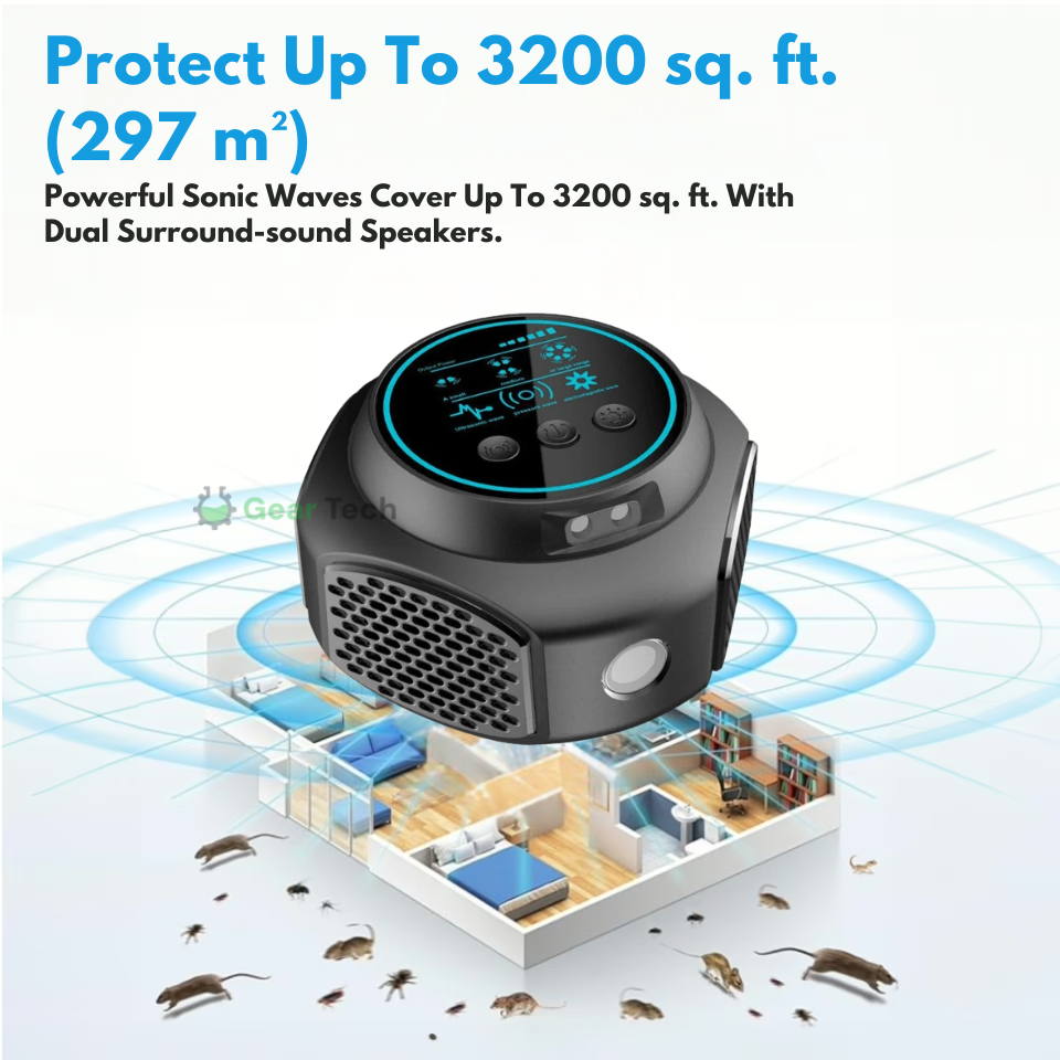 Plug-In Ultrasonic Rodent Repellent for Mouse and Rat Control with Digital Display - Image 6