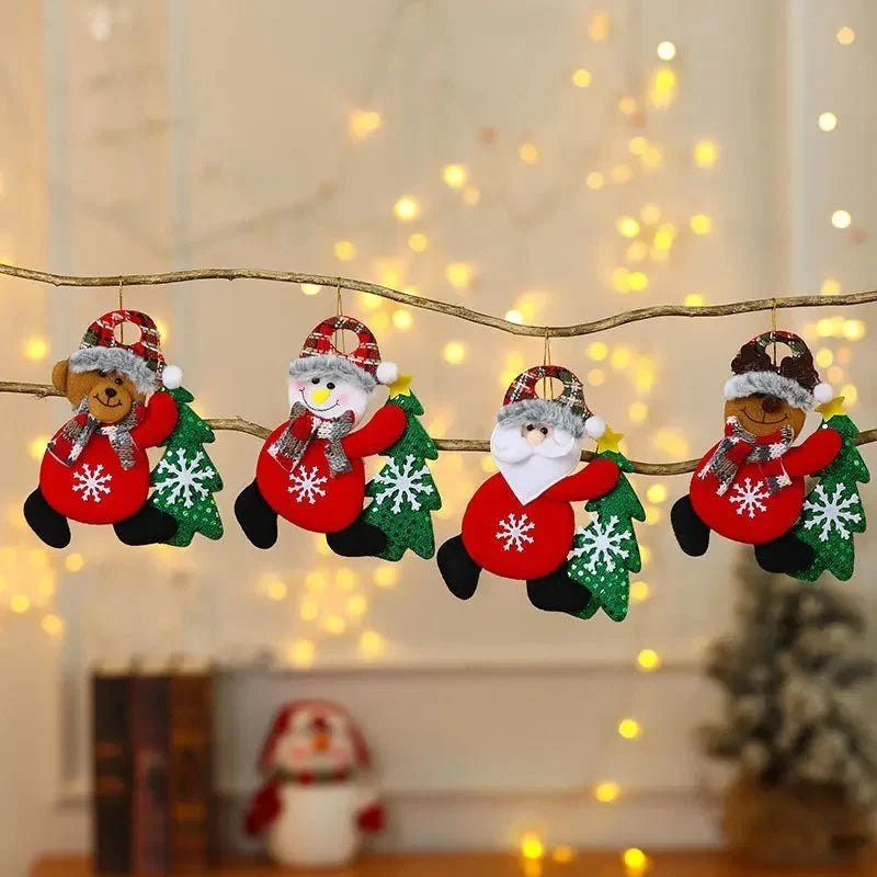 Plush Christmas Ornaments with Dangling Legs and Holiday Character Designs - Image 1