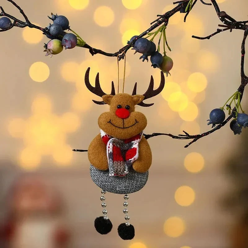 Plush Christmas Ornaments with Dangling Legs and Holiday Character Designs - Image 14