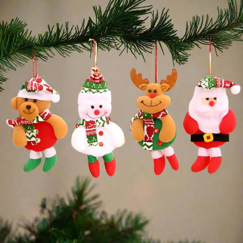 Plush Christmas Ornaments with Dangling Legs and Holiday Character Designs - Image 2