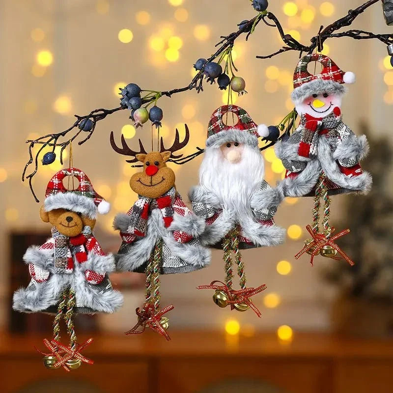 Plush Christmas Ornaments with Dangling Legs and Holiday Character Designs - Image 3