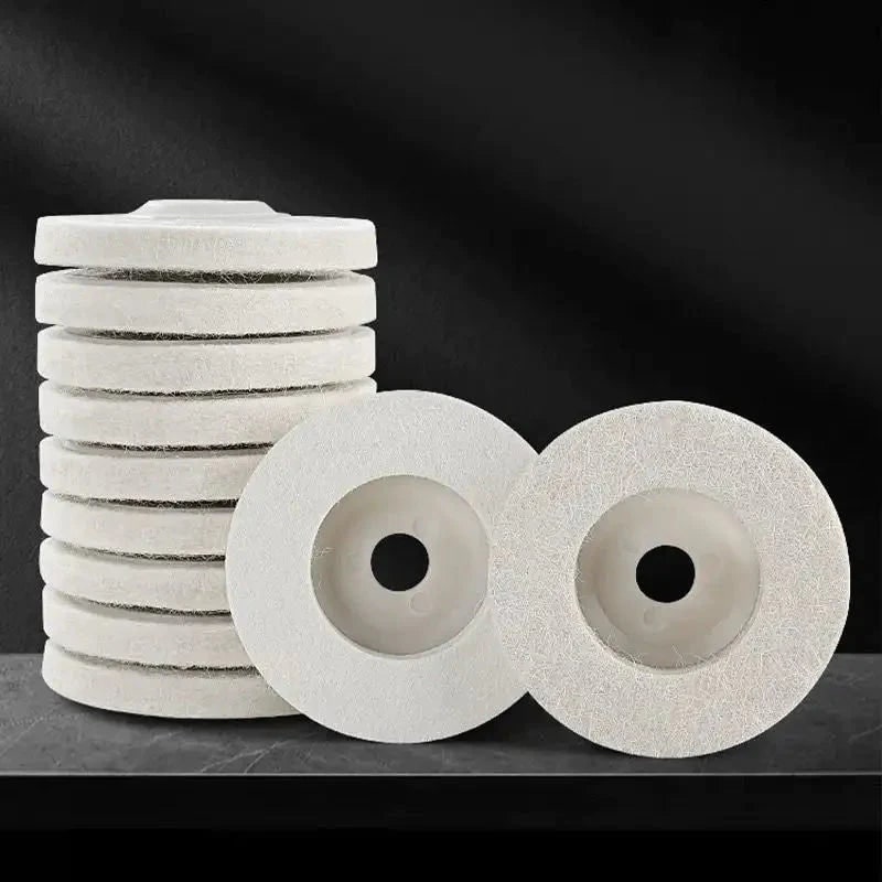 Polishing Wheel Angle Grinder Wool Felt White Disc 100mm Pad - Image 1