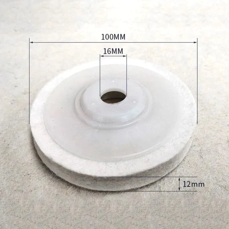 Polishing Wheel Angle Grinder Wool Felt White Disc 100mm Pad - Image 2
