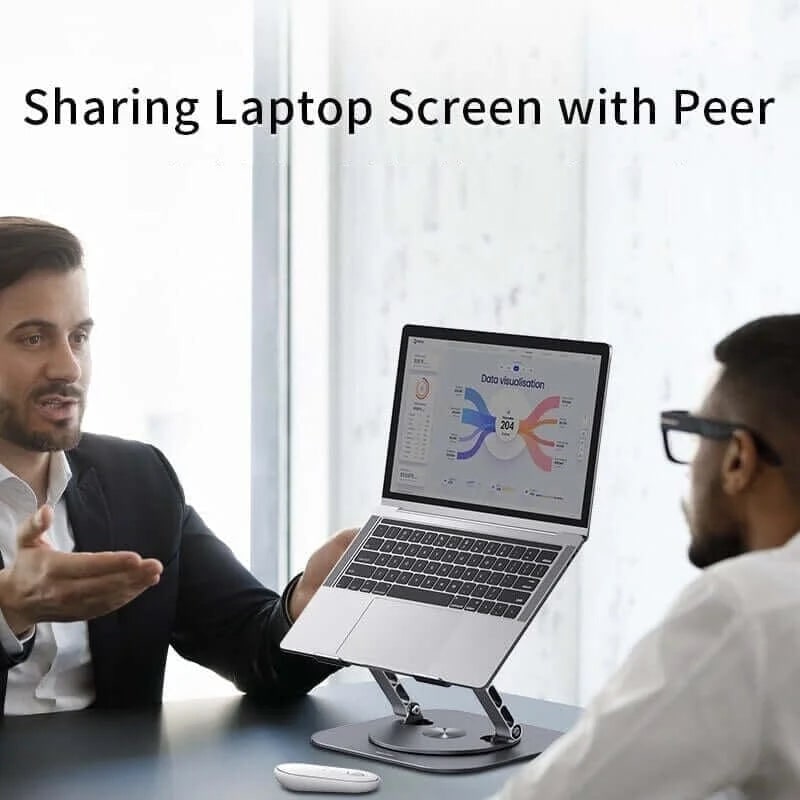 Portable Adjustable Cooling Laptop Stand with 360° Rotating Base Aluminum Alloy Foldable Design - Image 10