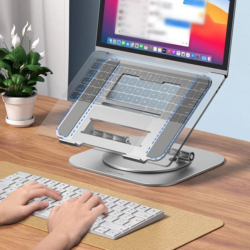 Portable Adjustable Cooling Laptop Stand with 360° Rotating Base Aluminum Alloy Foldable Design - Image 5