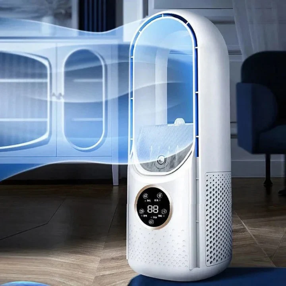 Portable Quiet Air Cooler with Bladeless Cooling