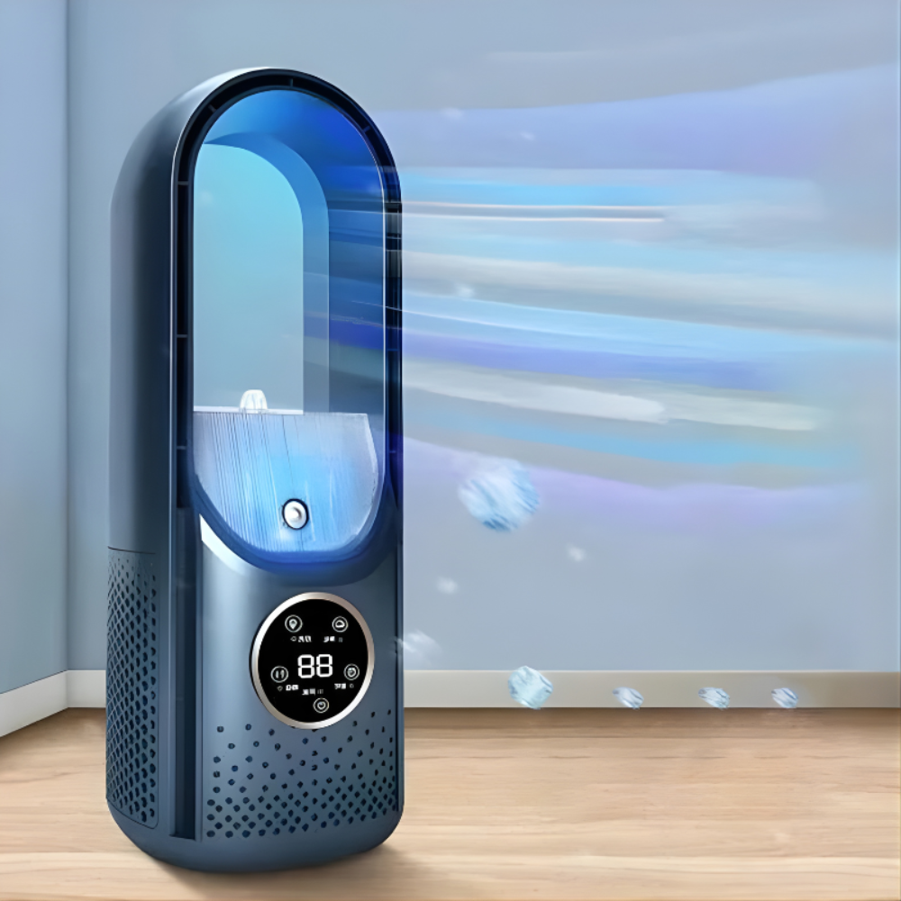 Portable Quiet Air Cooler with Bladeless Cooling