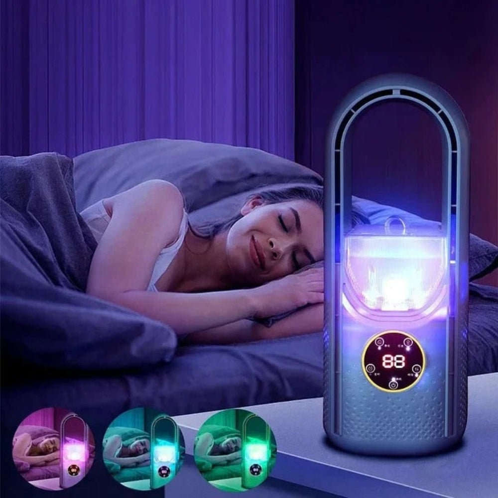 Portable Quiet Air Cooler with Bladeless Cooling