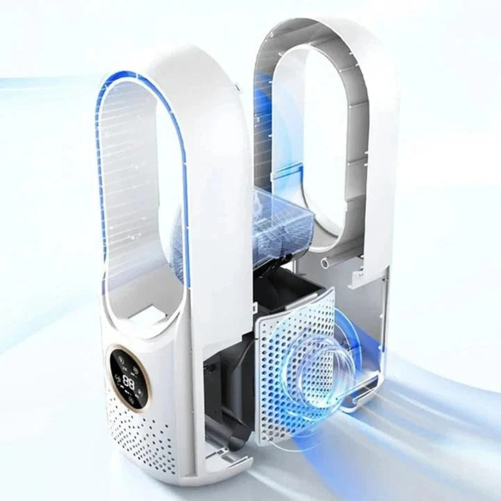 Portable Quiet Air Cooler with Bladeless Cooling