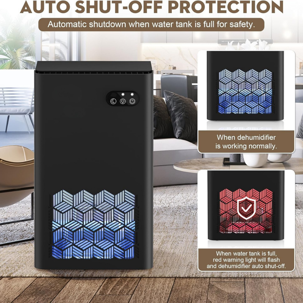 Portable Dehumidifier for Basement Crawl Space and Bathroom with Quiet Operation and Removable Tank - Image 4