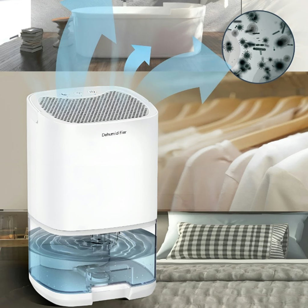 Portable Dehumidifier for Basement Crawl Space and Small Bedroom with Air Filter and Night Light - Image 1