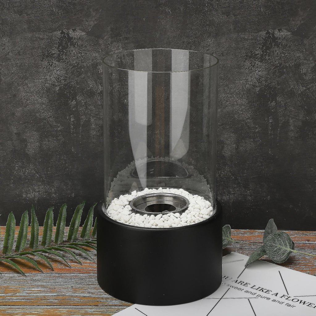 Portable Fire Pit Tabletop Fireplace Glass Cylinder Bioethanol Outdoor Indoor - Image 12
