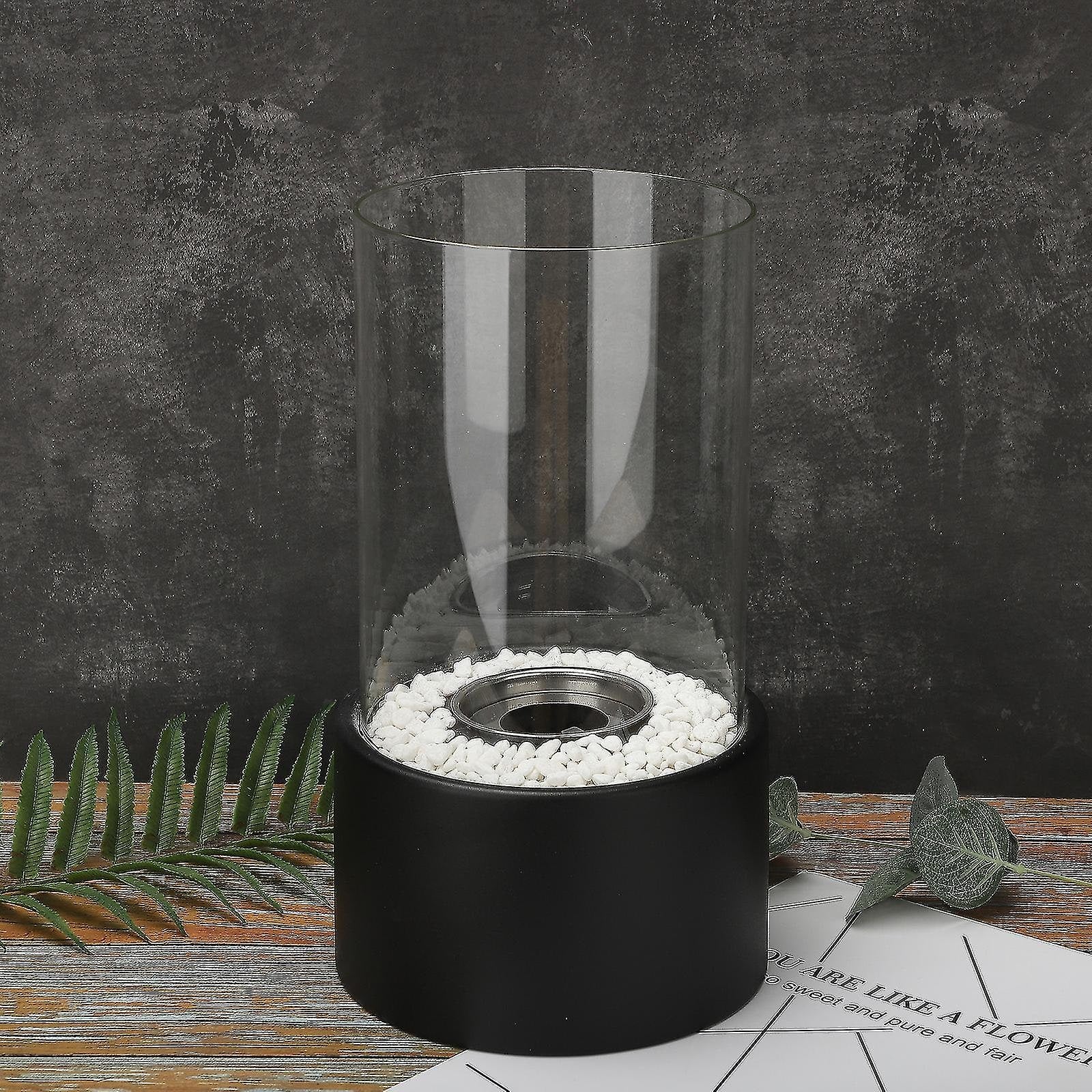Portable Fire Pit Tabletop Fireplace Glass Cylinder Bioethanol Outdoor Indoor - Image 12