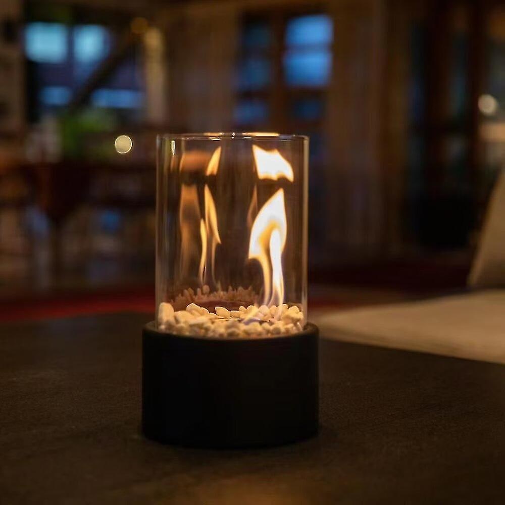 Portable Fire Pit Tabletop Fireplace Glass Cylinder Bioethanol Outdoor Indoor - Image 5