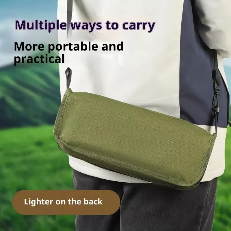 Portable Folding Camping Chair with Canvas Seat and Shoulder Strap Storage Bag - Image 3