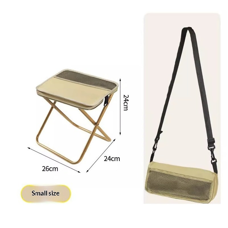 Portable Folding Camping Chair with Canvas Seat and Shoulder Strap Storage Bag - Image 4