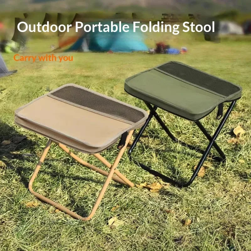 Portable Folding Camping Chair with Canvas Seat and Shoulder Strap Storage Bag - Image 5
