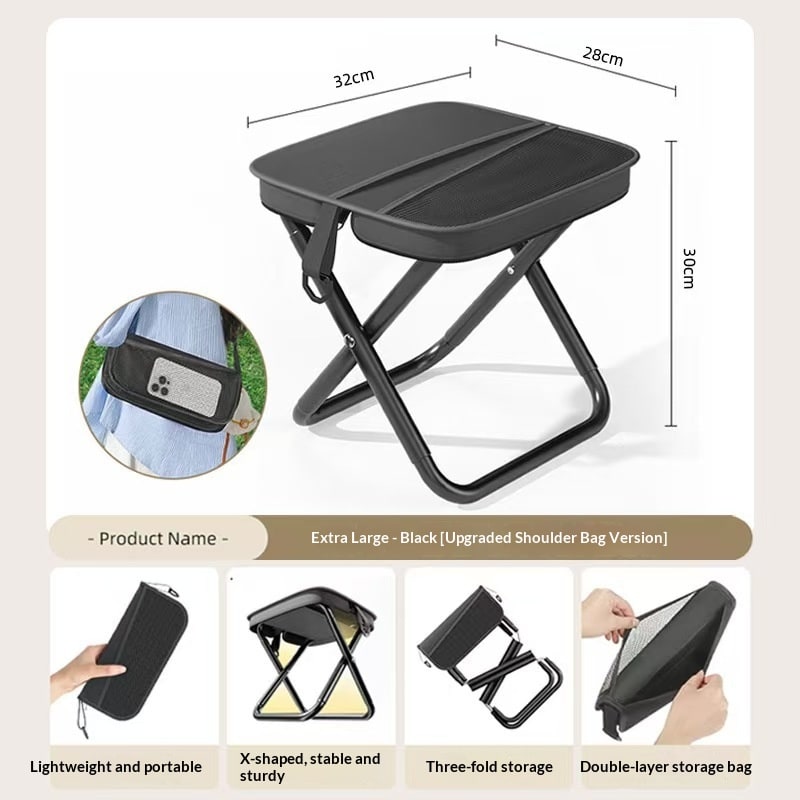 Portable Folding Camping Chair with Canvas Seat and Shoulder Strap Storage Bag - Image 8