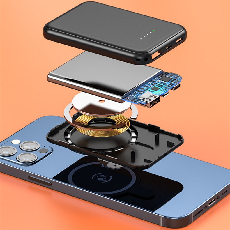 Portable Magnetic Fast Charging Power Bank with Wireless and Compact Design Phone - Image 15