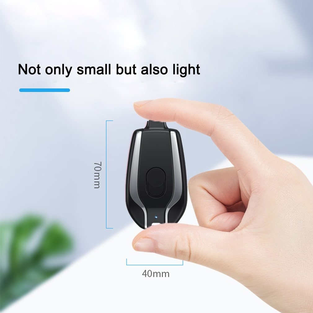 Portable Power Bank Phone Charger with Retractable Connector and Carabiner Keychain - Image 11