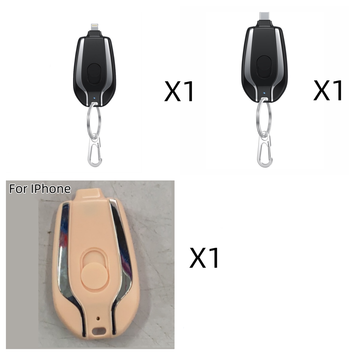 Portable Power Bank Phone Charger with Retractable Connector and Carabiner Keychain - Image 22