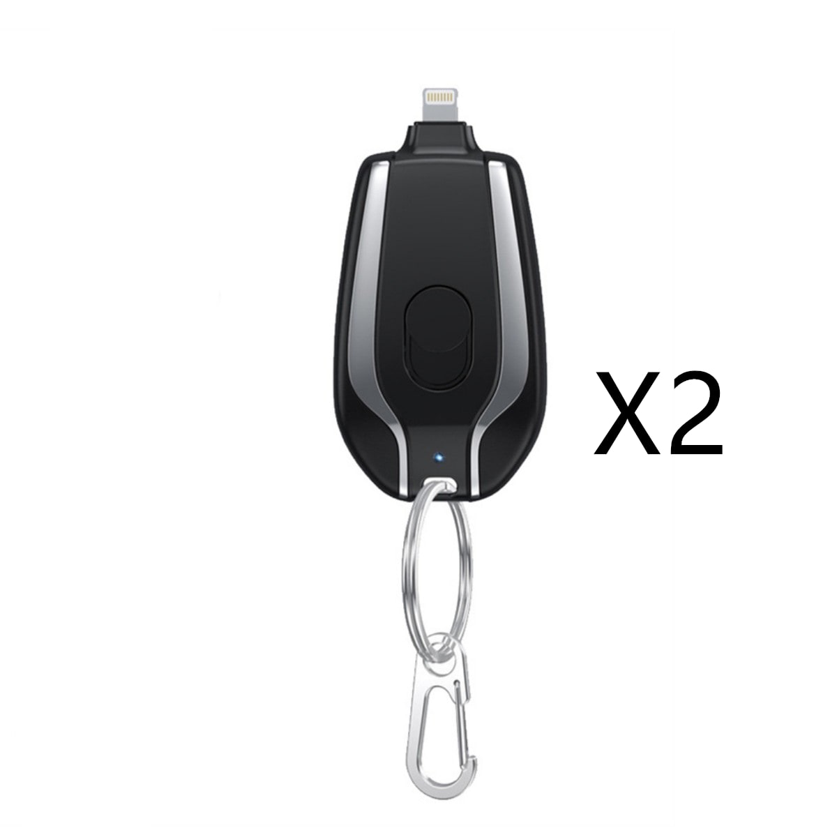 Portable Power Bank Phone Charger with Retractable Connector and Carabiner Keychain - Image 3