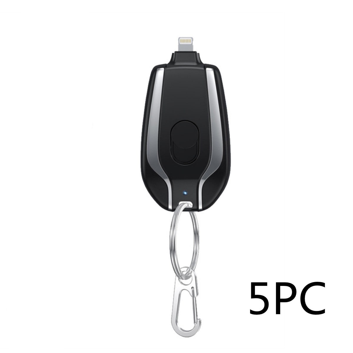 Portable Power Bank Phone Charger with Retractable Connector and Carabiner Keychain - Image 7