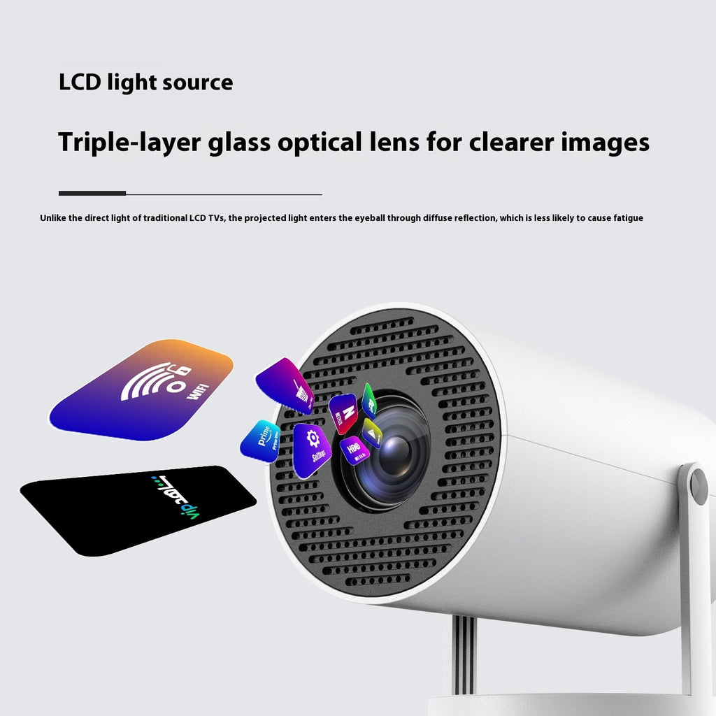 Portable Projector with Outdoor Screen Ultra Short Throw Mini with 180-Degree Tilt Stand - Image 1