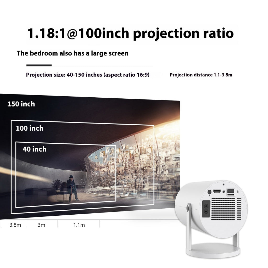 Portable Projector with Outdoor Screen Ultra Short Throw Mini with 180-Degree Tilt Stand - Image 5