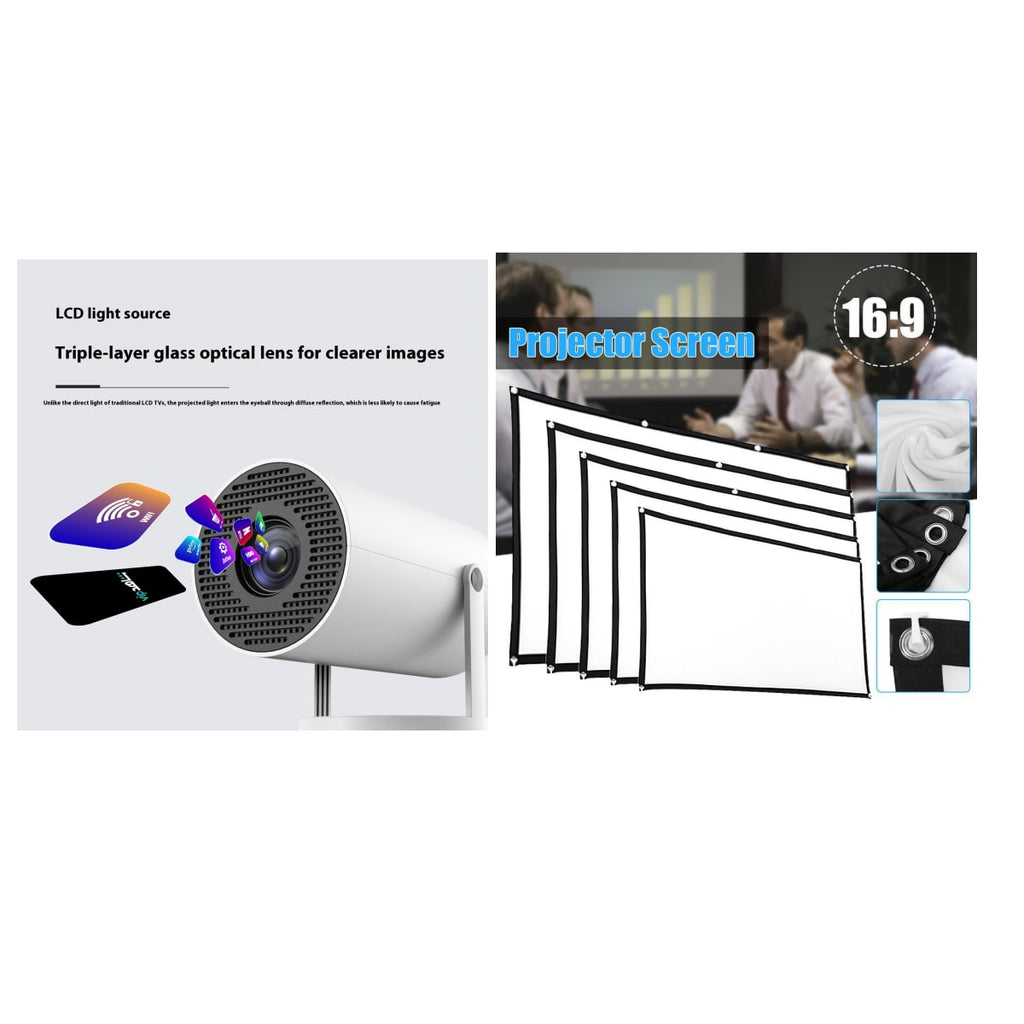 Portable Projector with Outdoor Screen Ultra Short Throw Mini with 180-Degree Tilt Stand - Image 7