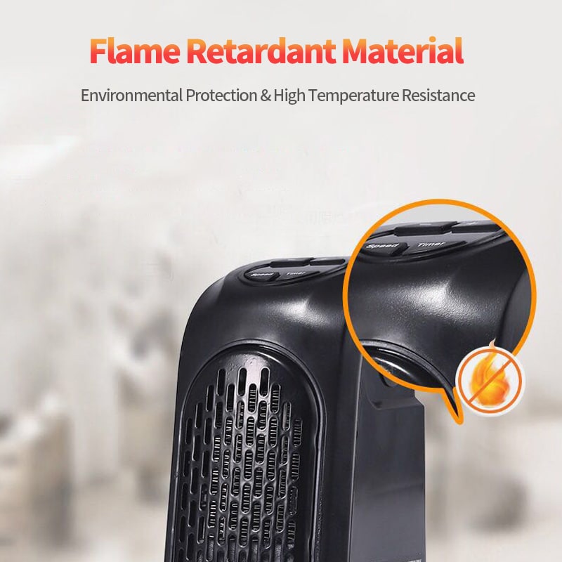 Portable Space Heater Wall Plug in Mini Ceramic Fan Digital Display and Timer - Image 2