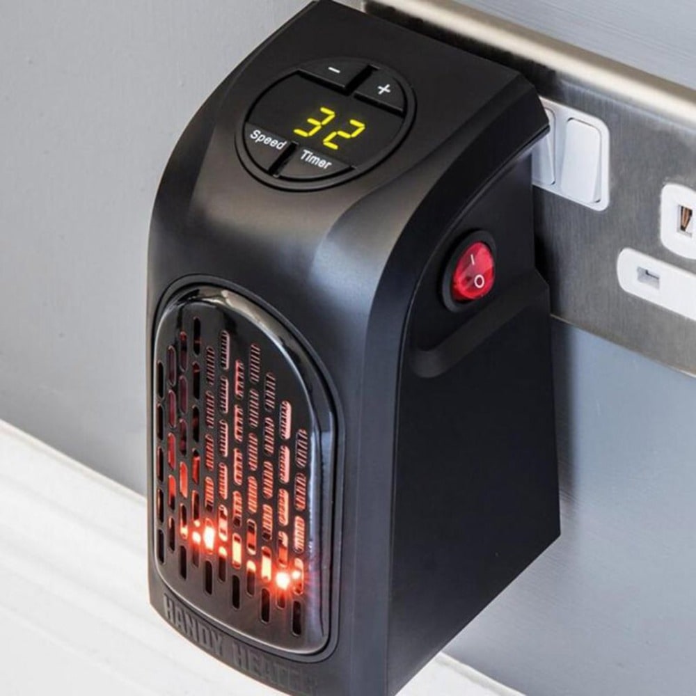 Portable Space Heater Wall Plug in Mini Ceramic Fan Digital Display and Timer - Image 5