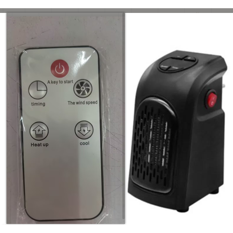 Portable Space Heater Wall Plug in Mini Ceramic Fan Digital Display and Timer - Image 7