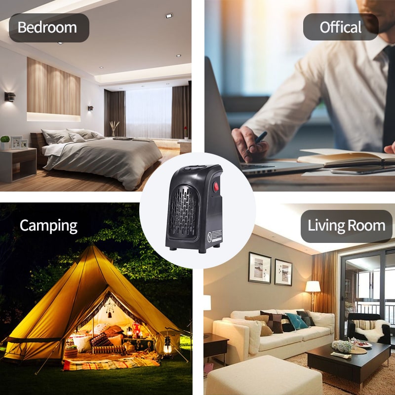 Portable Space Heater Wall Plug in Mini Ceramic Fan Digital Display and Timer - Image 9
