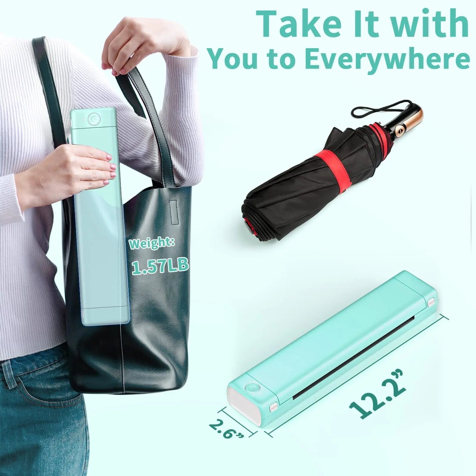 Portable Thermal Printer Wireless Bluetooth A4 Compact Travel USB Mobile - Image 9
