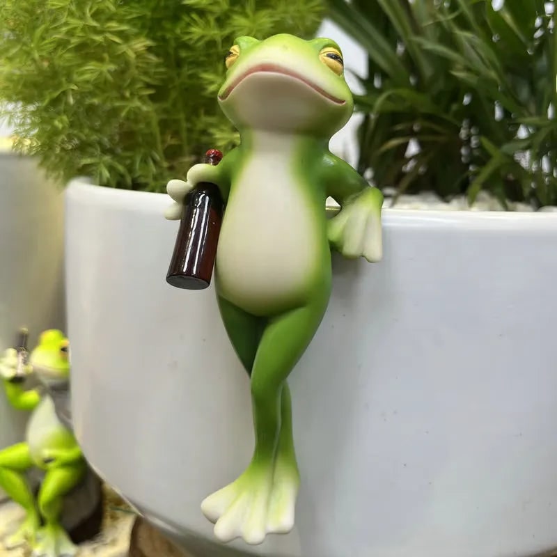 Pot Hanger Plant Hugger Resin Figurine Dangling Legs Garden Display Flower - Image 2