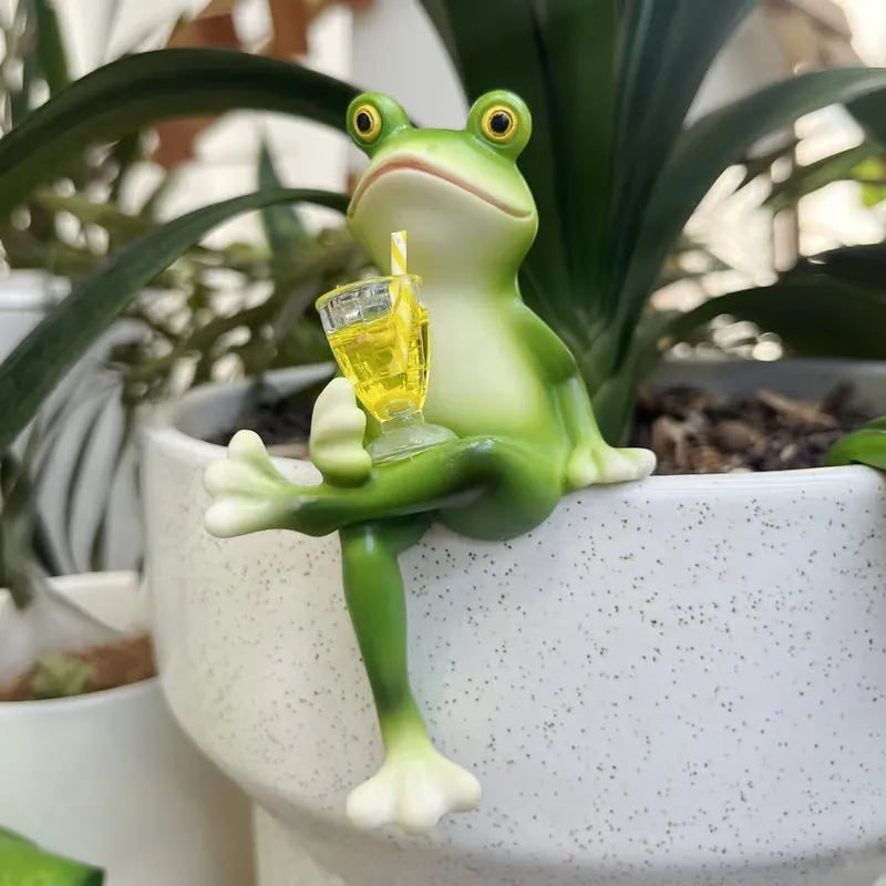 Pot Hanger Plant Hugger Resin Figurine Dangling Legs Garden Display Flower - Image 3