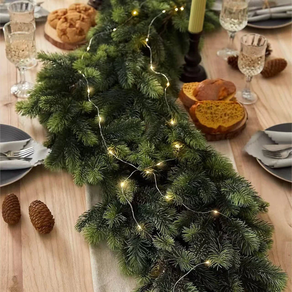 Pre-Lit Christmas Garland with 50 Warm LED Lights for Indoor Holiday Decorations - Image 6