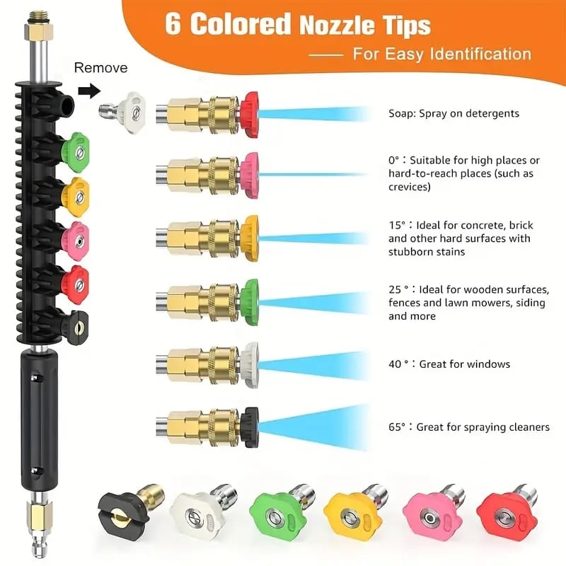 Pressure Washer Extension Wand Set with Gutter Attachment and Telescoping Spray Nozzles - Image 11
