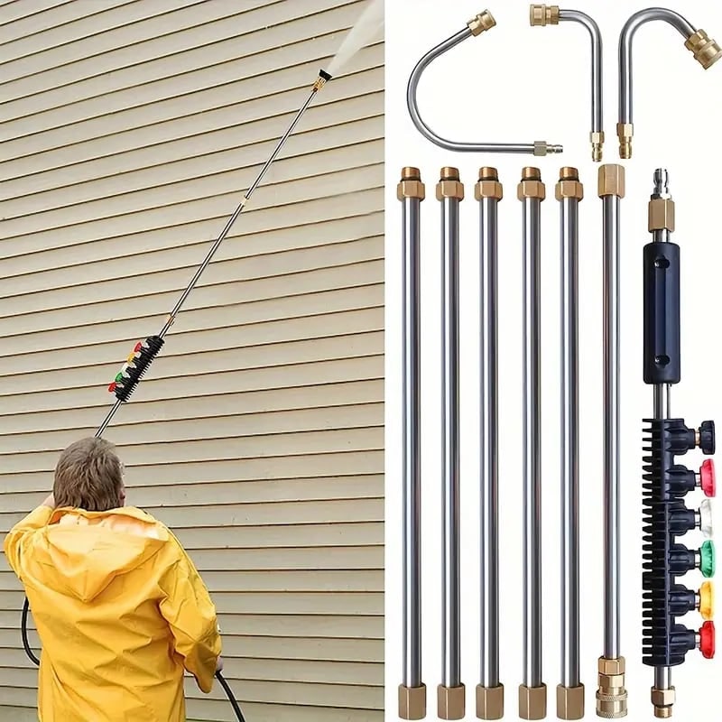Pressure Washer Extension Wand Set with Gutter Attachment and Telescoping Spray Nozzles - Image 5