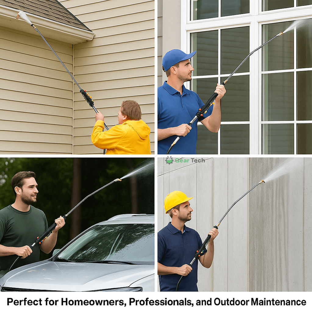 Pressure Washer Extension Wand Set with Gutter Attachment and Telescoping Spray Nozzles - Image 7