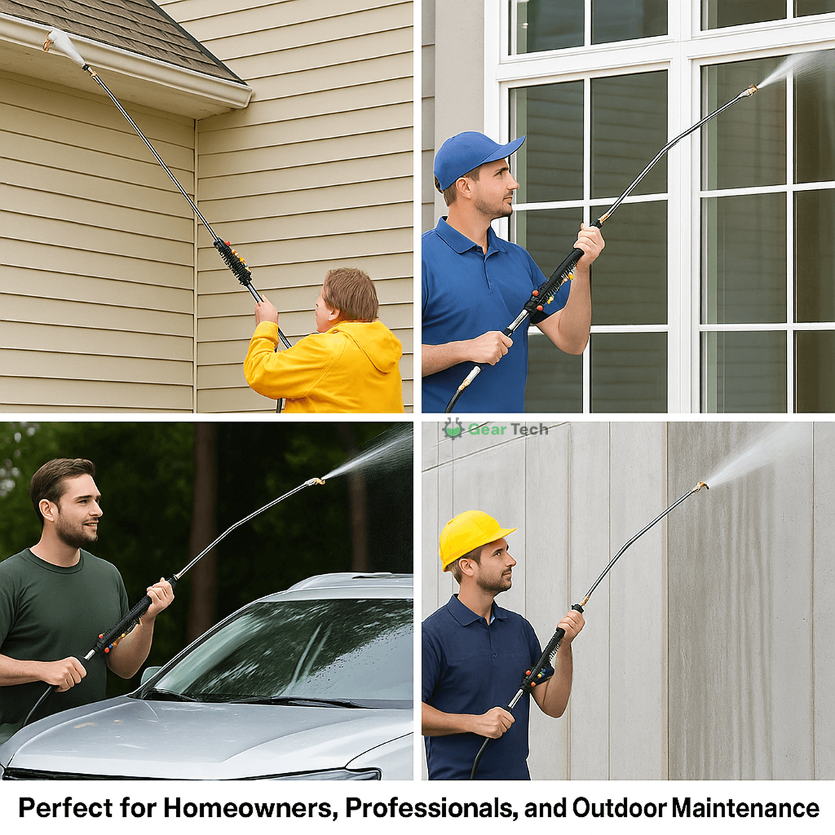 Pressure Washer Extension Wand Set with Gutter Attachment and Telescoping Spray Nozzles - Image 7