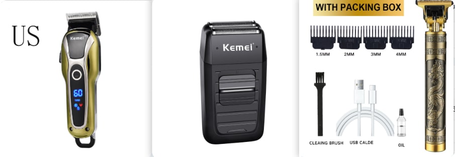 Professional Rechargeable Hair Clippers with Digital Lcd Display Stainless Steel Blades - Image 1