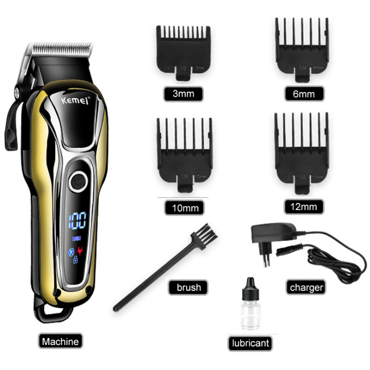 Professional Rechargeable Hair Clippers with Digital Lcd Display Stainless Steel Blades - Image 7