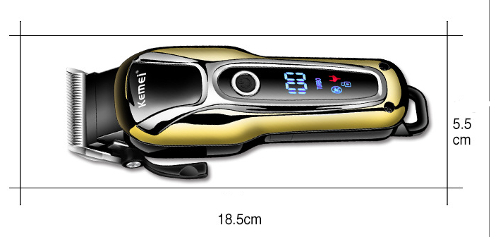 Professional Rechargeable Hair Clippers with Digital Lcd Display Stainless Steel Blades - Image 8