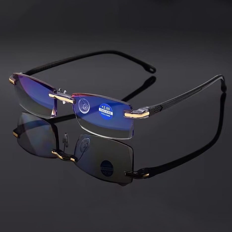 Progressive Glasses for Reading Bifocal Metal Frame Blue Light Blocking Multifocal - Image 1