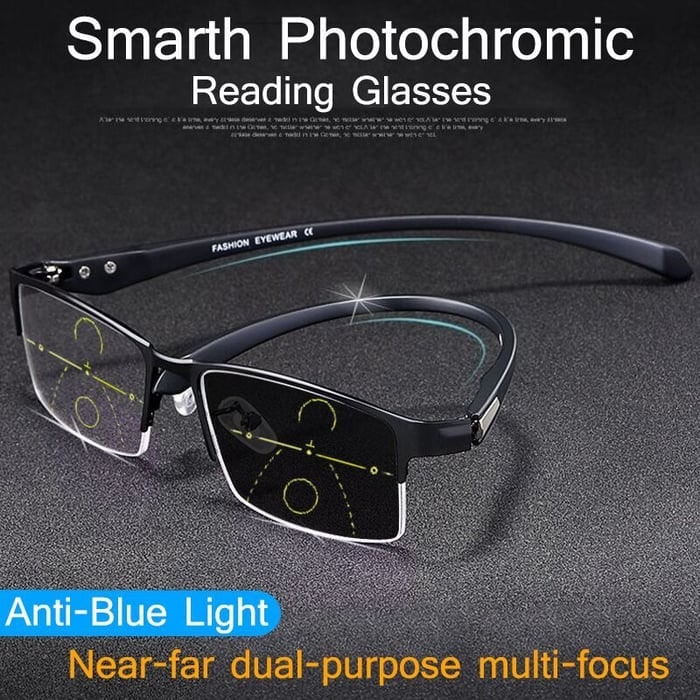 Progressive Glasses for Reading Bifocal Metal Frame Blue Light Blocking Multifocal - Image 2
