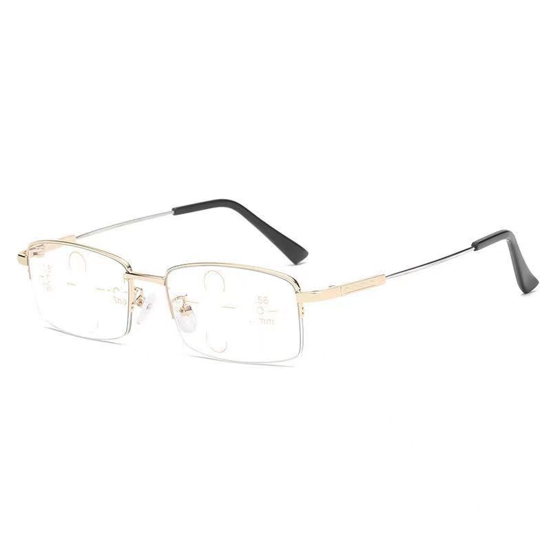Progressive Reading Glasses with Multifocal Lens Blue Light Blocking and Metal Half-Rim Frame - Image 11