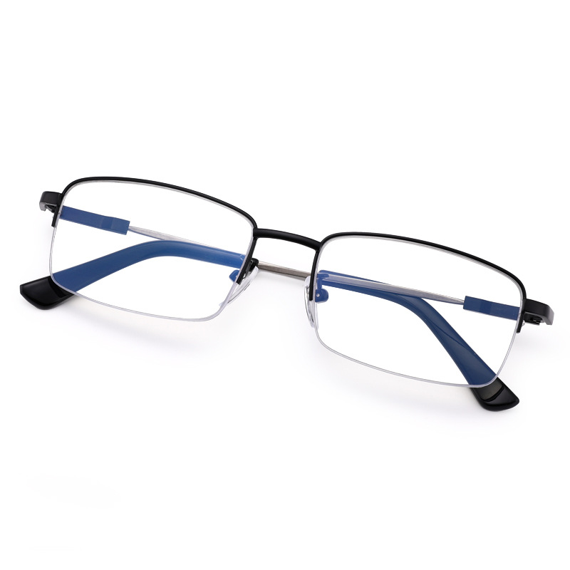 Progressive Reading Glasses with Multifocal Lens Blue Light Blocking and Metal Half-Rim Frame - Image 13