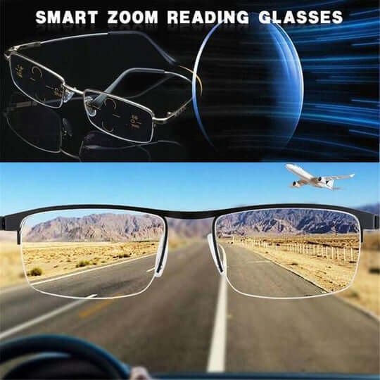 Progressive Reading Glasses with Multifocal Lens Blue Light Blocking and Metal Half-Rim Frame - Image 4